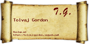 Tolvaj Gordon névjegykártya